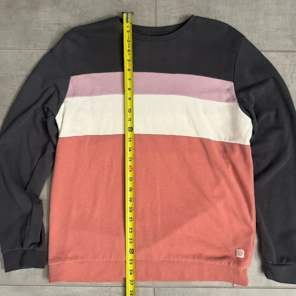 Marine Layer Colorblock Crewneck Sweatshirt Men’s Large Navy Pink White Coral - Picture 4 of 4